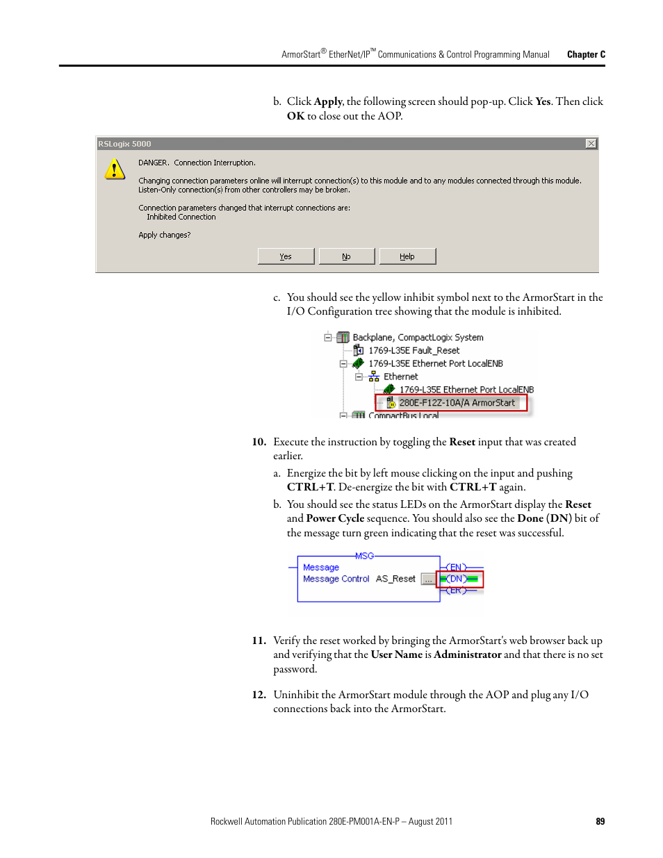 Rockwell Automation 284E ArmorStart EtherNet IP Communications and Control Programming Manual User Manual | Page 89 / 90