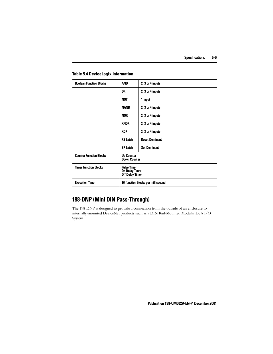 Dnp (mini din pass-through), Dnp (mini din pass-through) -6 | Rockwell Automation 198 Series C Modular DeviceNet Starter Auxiliary User Manual User Manual | Page 65 / 176