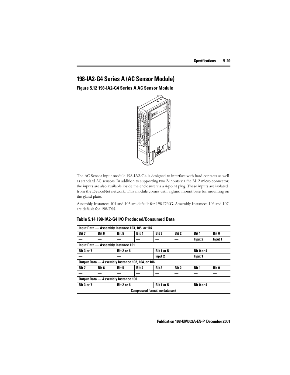 Ia2-g4 series a (ac sensor module), Ia2-g4 series a (ac sensor module) -20 | Rockwell Automation 198 Series C Modular DeviceNet Starter Auxiliary User Manual User Manual | Page 79 / 176