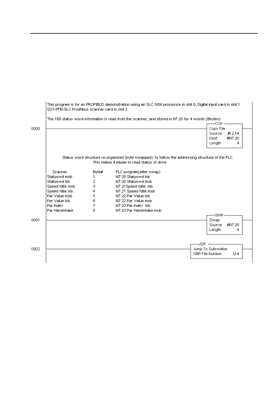 Slc ladder logic example, Slc ladder logic example -11 | Rockwell Automation 160PD1 160 Profibus Communication Module User Manual | Page 37 / 56