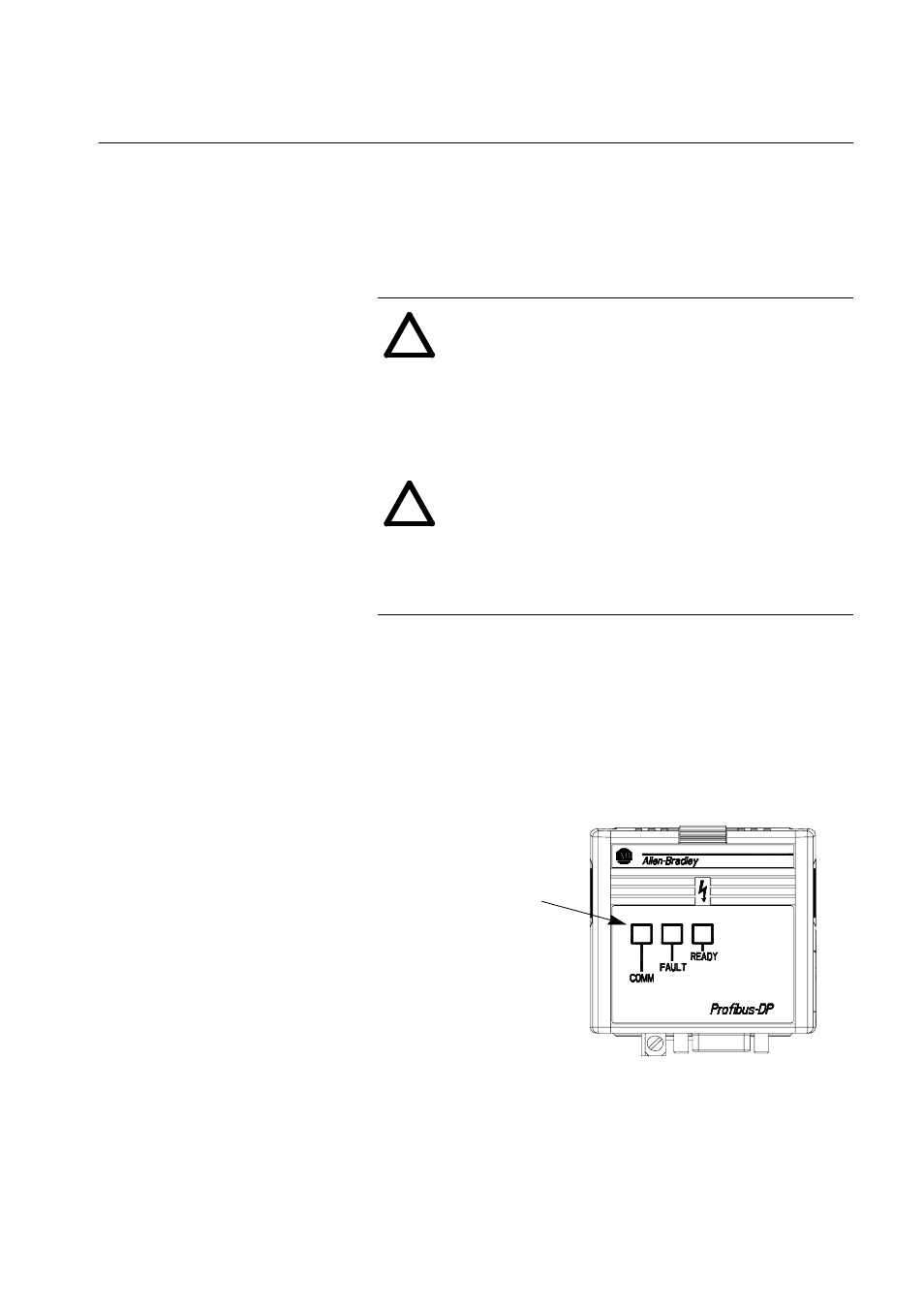 8 - troubleshooting, Setup, Led indicators and troubleshooting | Ready led, Chapter 8, Troubleshooting, Setup -1 led indicators and troubleshooting -1, Ready led -1 | Rockwell Automation 160PD1 160 Profibus Communication Module User Manual | Page 47 / 56