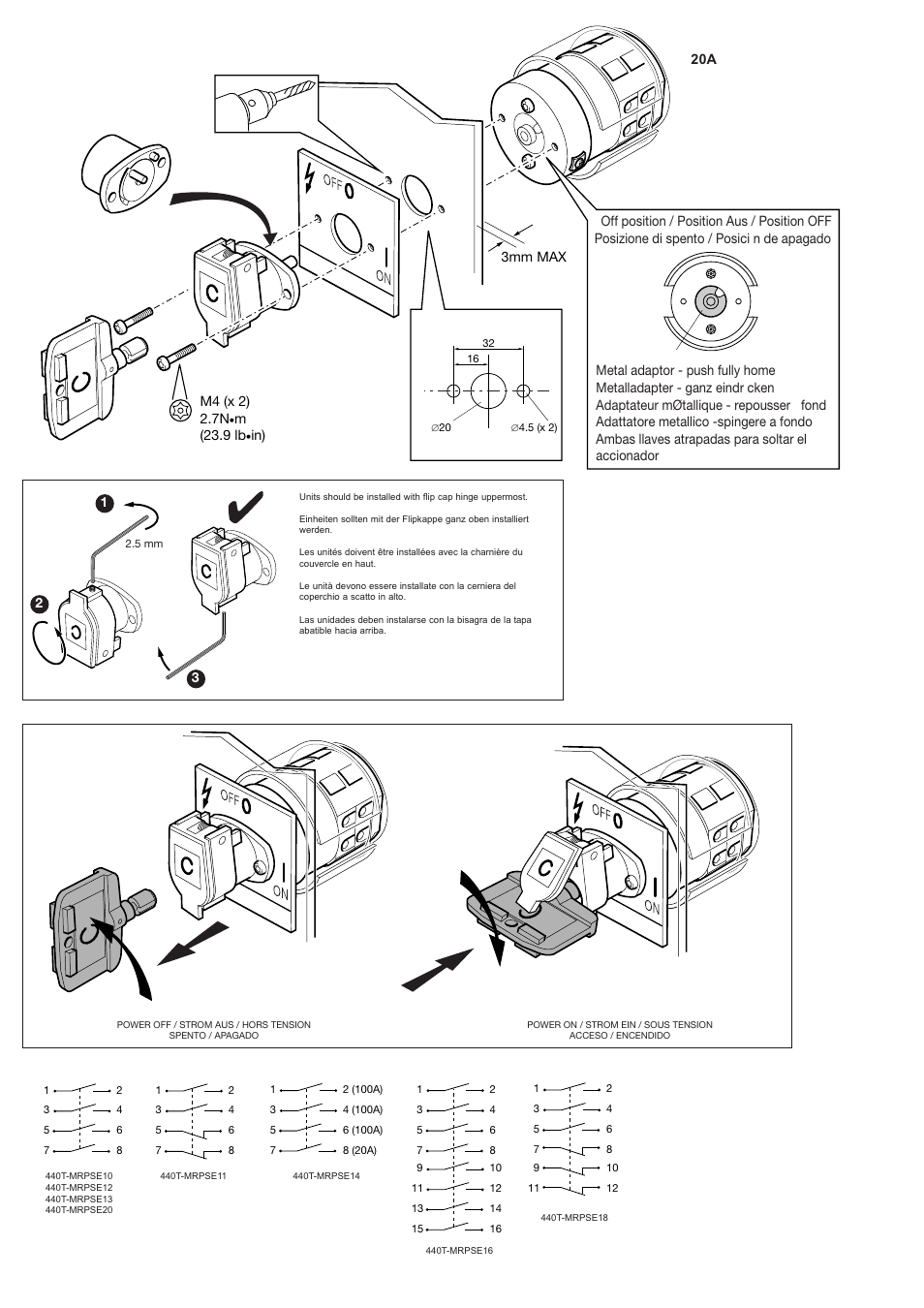 Rockwell Automation 440T Prosafe Rotary Key Switch-Panel Mounted User Manual | Page 2 / 4