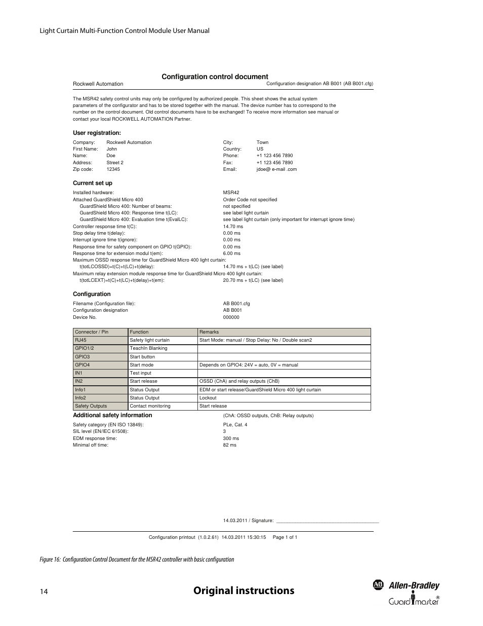 Original instructions | Rockwell Automation 440R MSR42 Control Module User Manual User Manual | Page 16 / 20