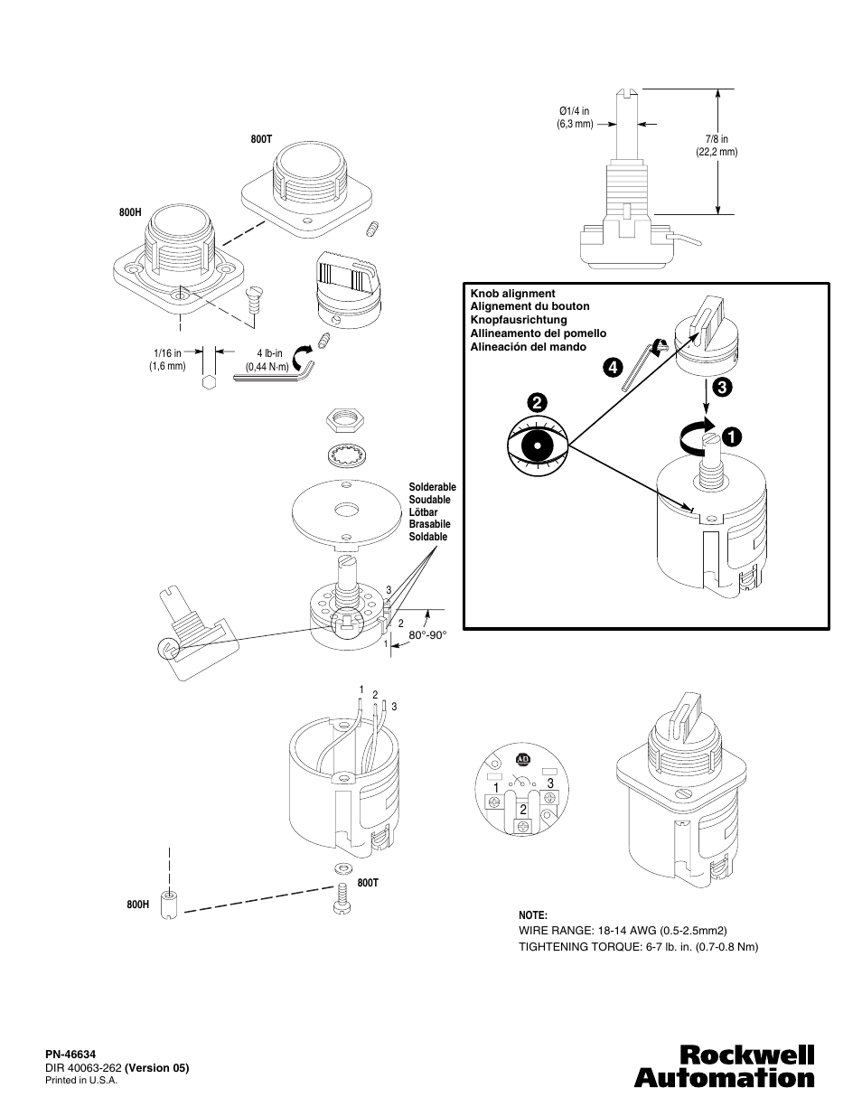 Rockwell Automation 800T/TC_H/HC Potentiometers User Manual | Page 2 / 2