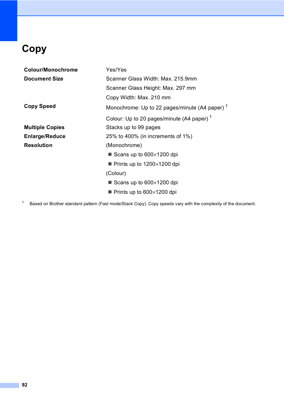 Copy | Brother DCP-770CW User Manual | Page 100 / 113