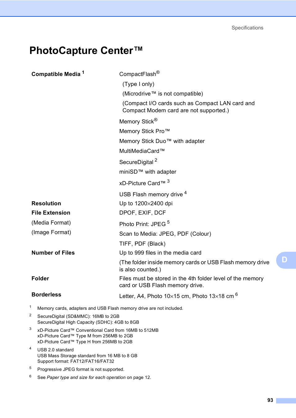 Photocapture center | Brother DCP-770CW User Manual | Page 101 / 113
