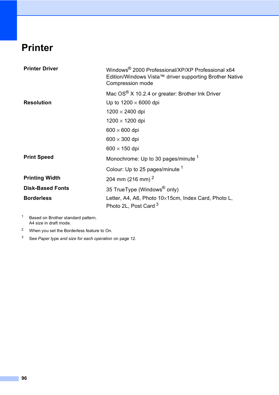 Printer | Brother DCP-770CW User Manual | Page 104 / 113