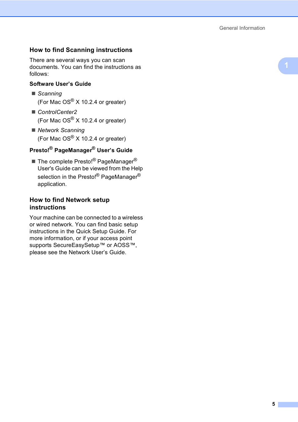 How to find scanning instructions, How to find network setup instructions | Brother DCP-770CW User Manual | Page 13 / 113