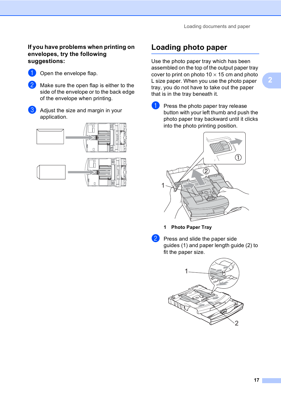 Loading photo paper | Brother DCP-770CW User Manual | Page 25 / 113