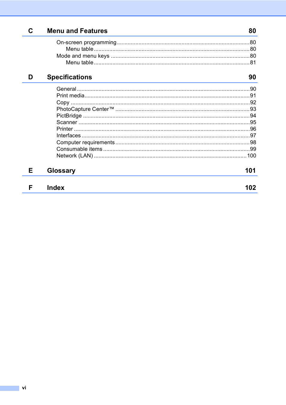 Brother DCP-770CW User Manual | Page 8 / 113