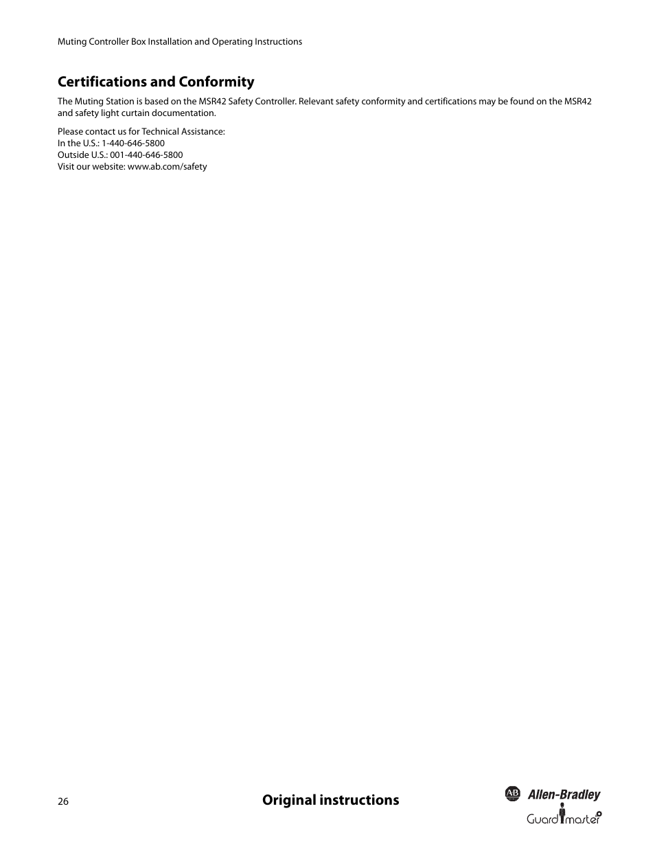 Rockwell Automation 445L Installation and Operating Instructions User Manual | Page 26 / 28
