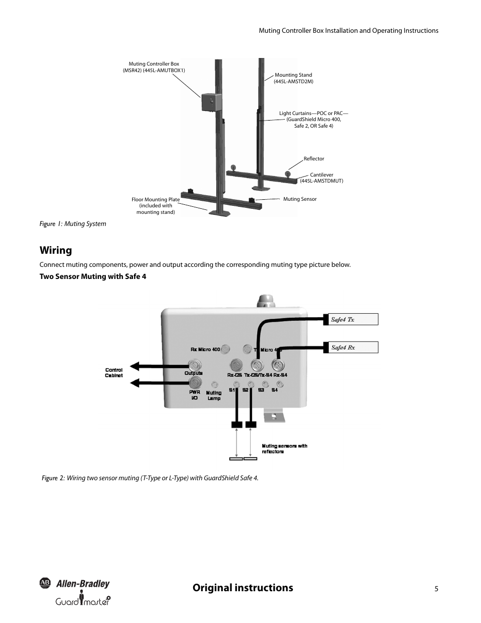 Original instructions, Wiring | Rockwell Automation 445L Installation and Operating Instructions User Manual | Page 5 / 28