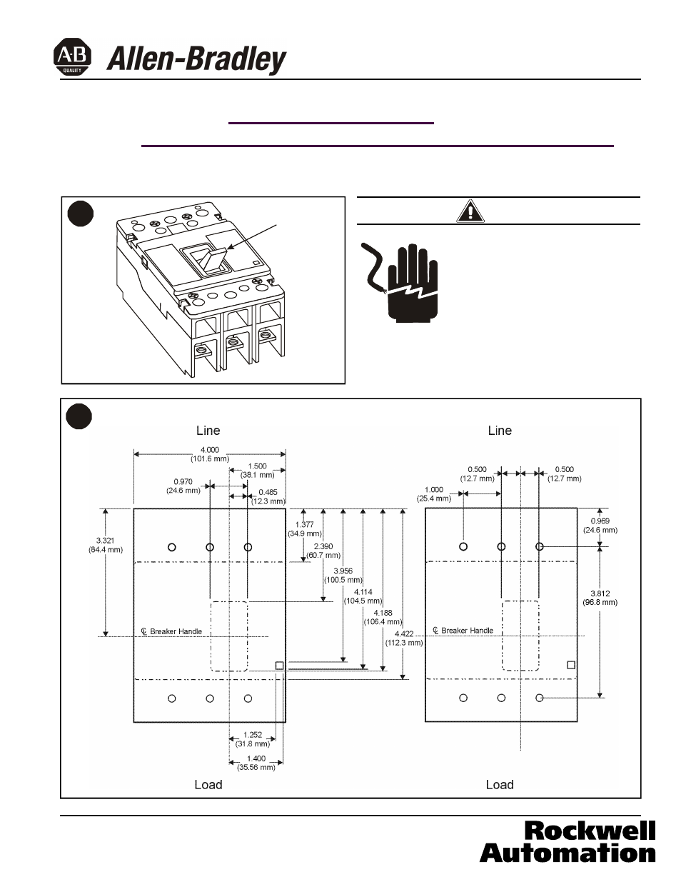Rockwell Automation 140U H-Frame Circuit Breaker Fixed and Adjustable Thermal Trip User Manual | 2 pages