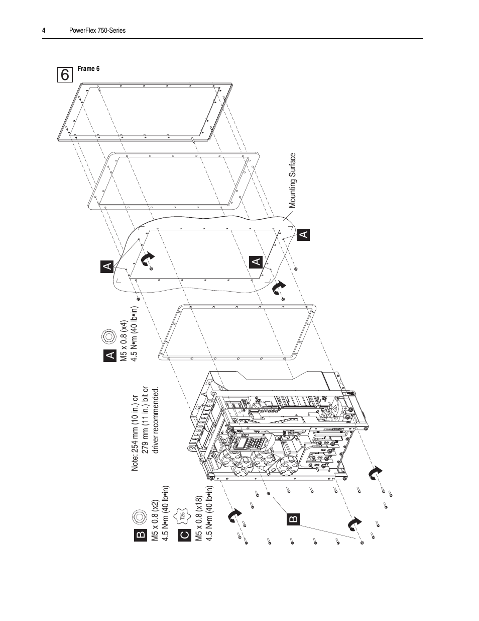 Rockwell Automation 755 PowerFlex 750-Series Frame 6 and 7 Flange Adapter User Manual | Page 4 / 6