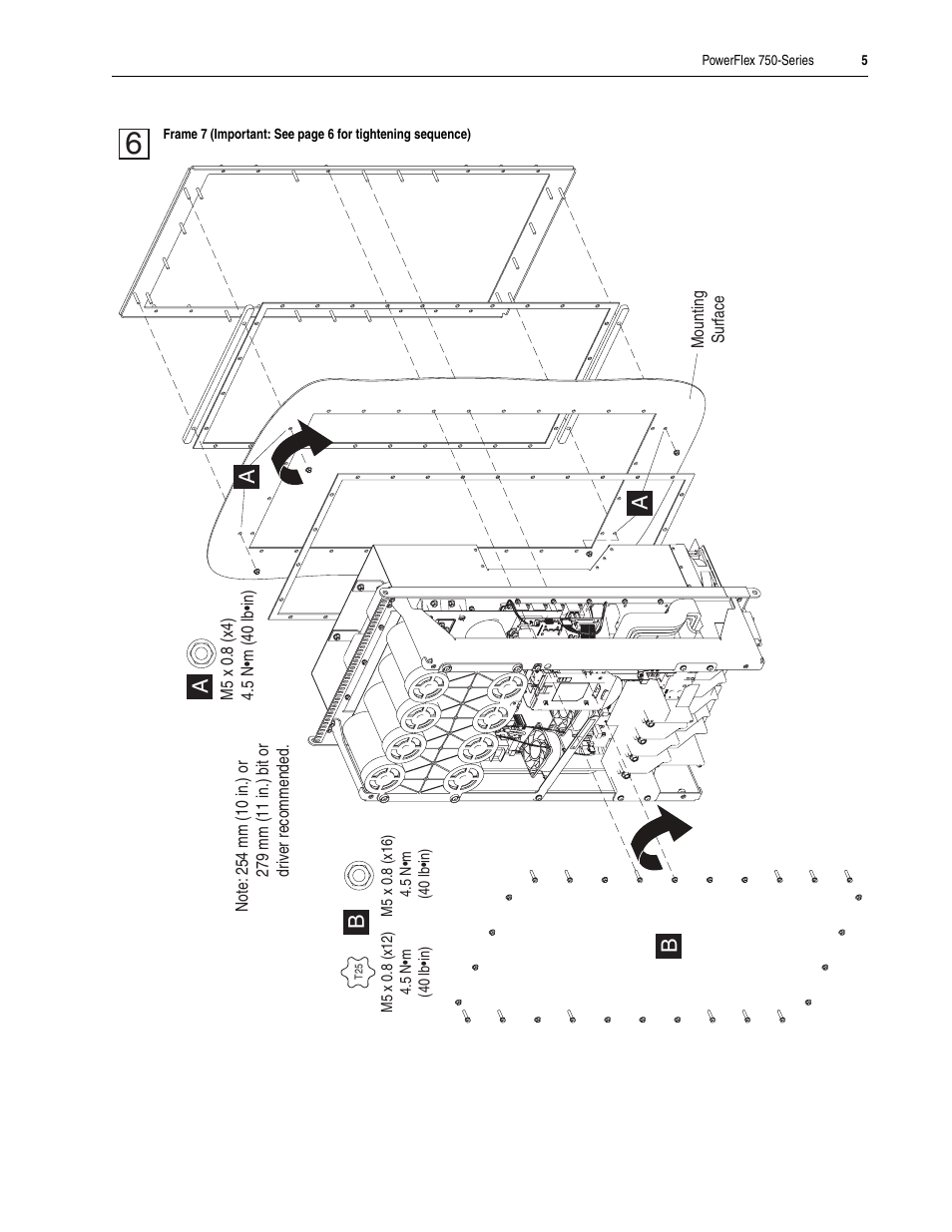 Rockwell Automation 755 PowerFlex 750-Series Frame 6 and 7 Flange Adapter User Manual | Page 5 / 6