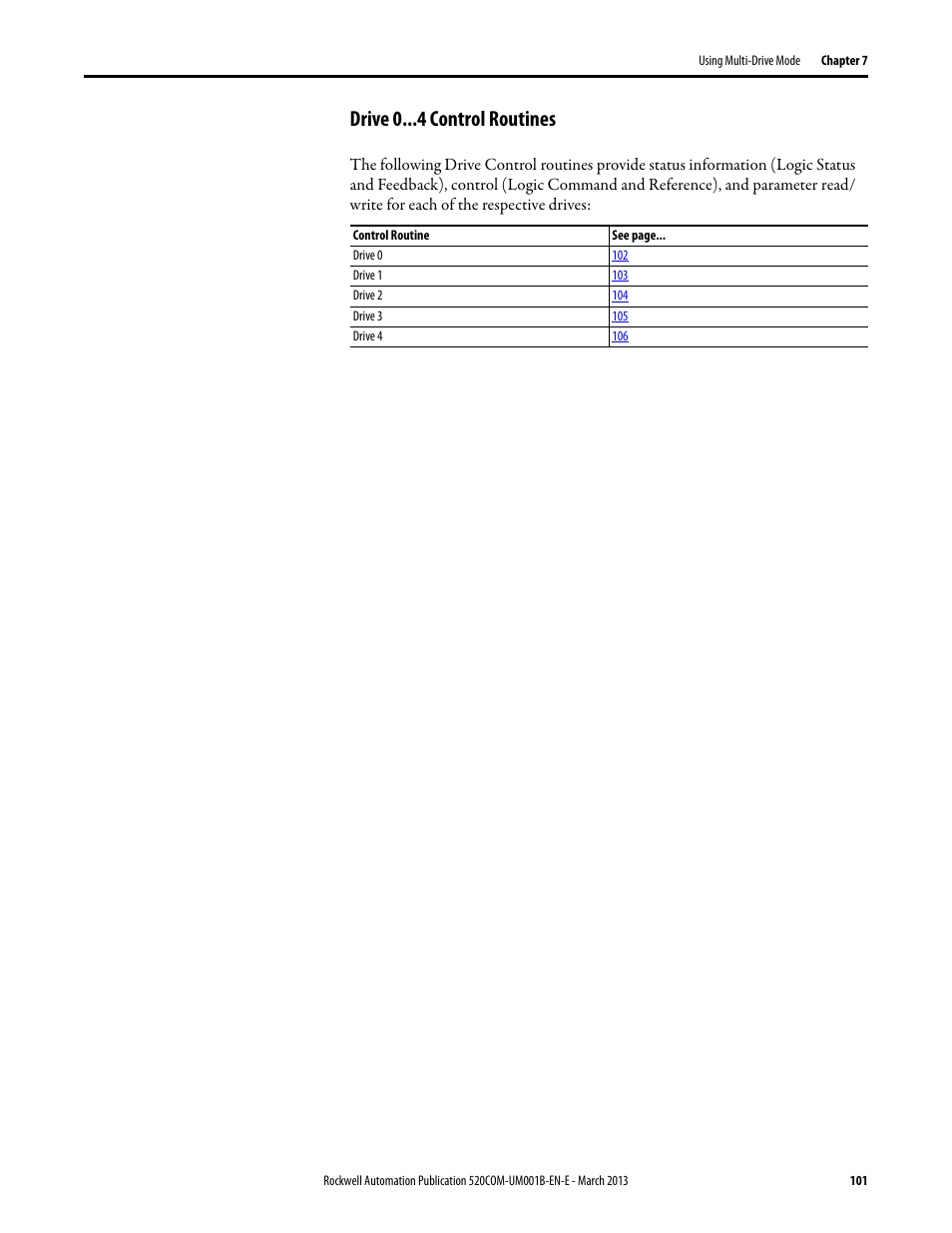 Drive 0 control routines | Rockwell Automation 25B PowerFlex 525 Embedded EtherNet/IP Adapter User Manual | Page 101 / 166