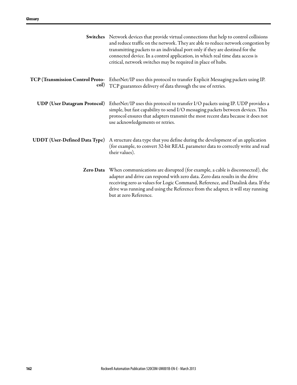 Rockwell Automation 25B PowerFlex 525 Embedded EtherNet/IP Adapter User Manual | Page 162 / 166