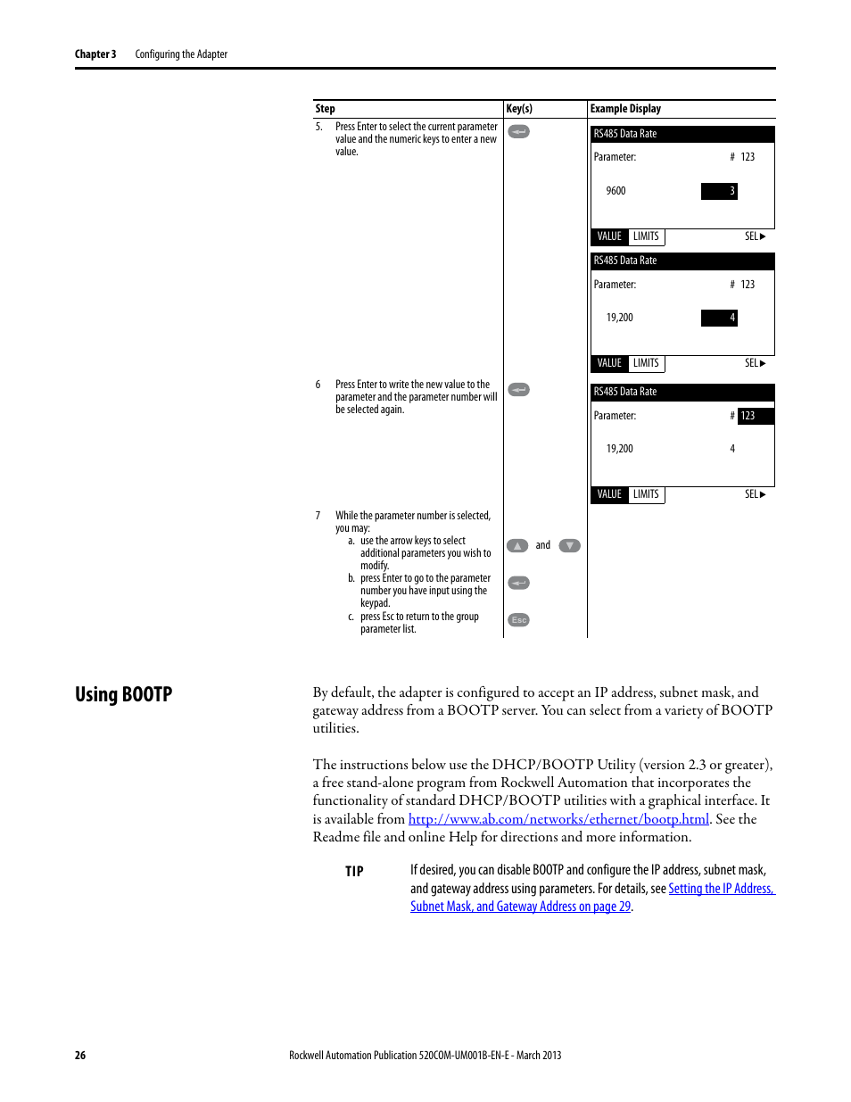 Using bootp | Rockwell Automation 25B PowerFlex 525 Embedded EtherNet/IP Adapter User Manual | Page 26 / 166