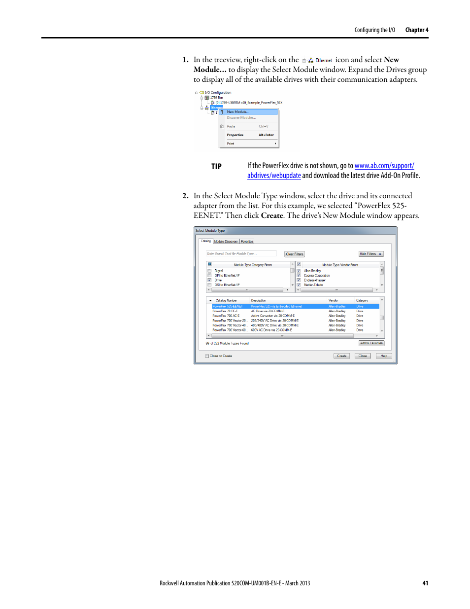 Rockwell Automation 25B PowerFlex 525 Embedded EtherNet/IP Adapter User Manual | Page 41 / 166