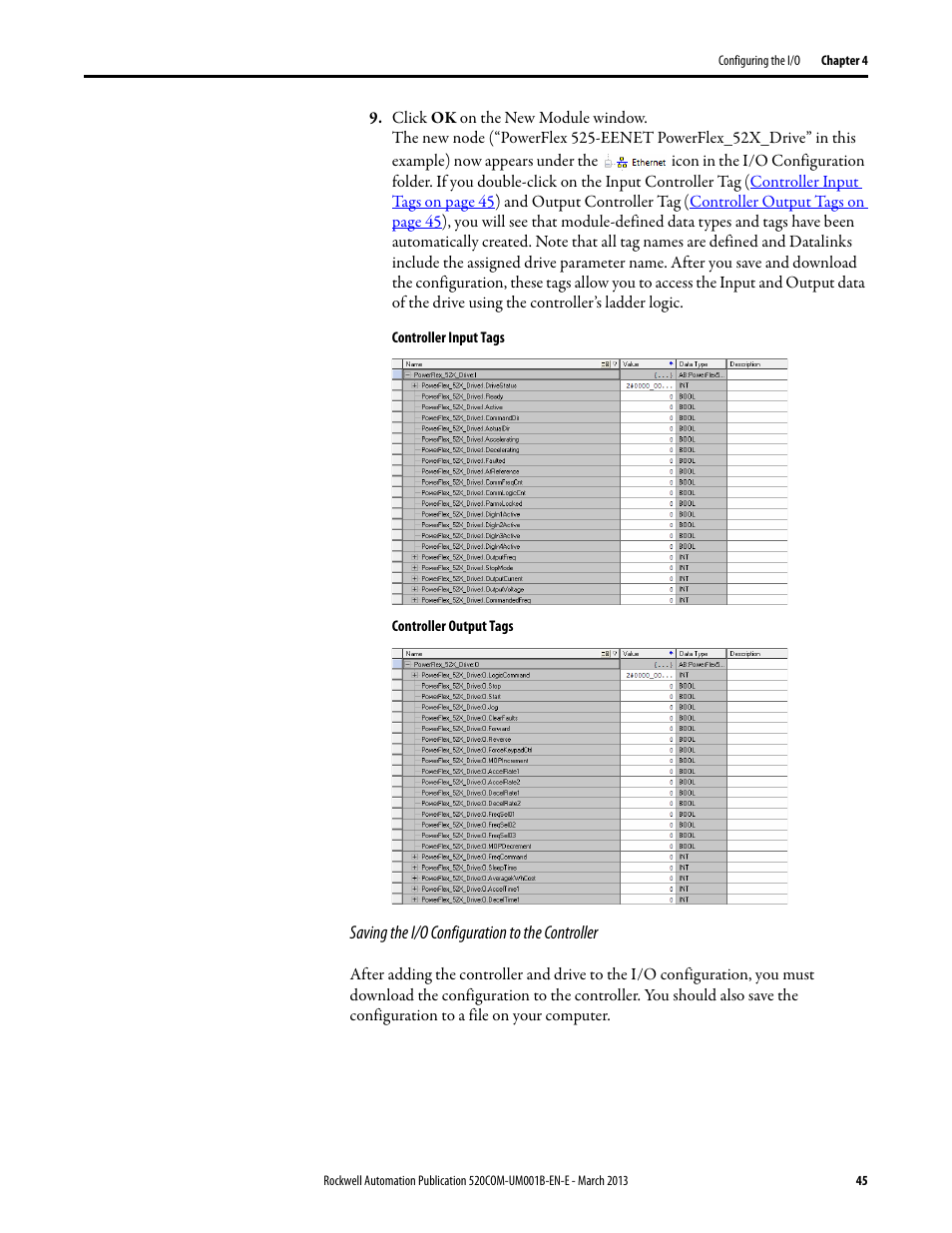 Rockwell Automation 25B PowerFlex 525 Embedded EtherNet/IP Adapter User Manual | Page 45 / 166