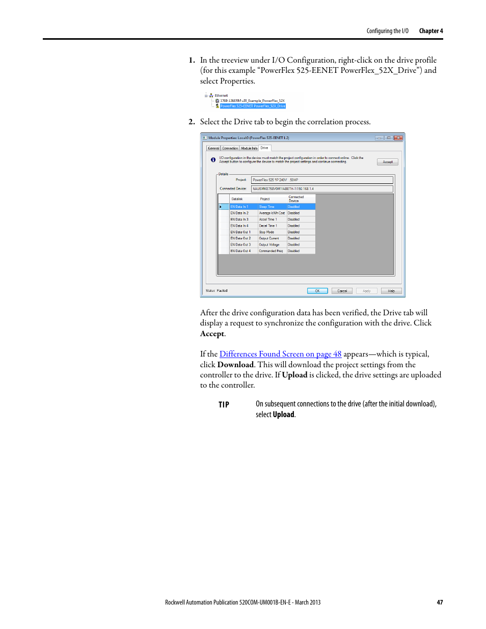 Rockwell Automation 25B PowerFlex 525 Embedded EtherNet/IP Adapter User Manual | Page 47 / 166