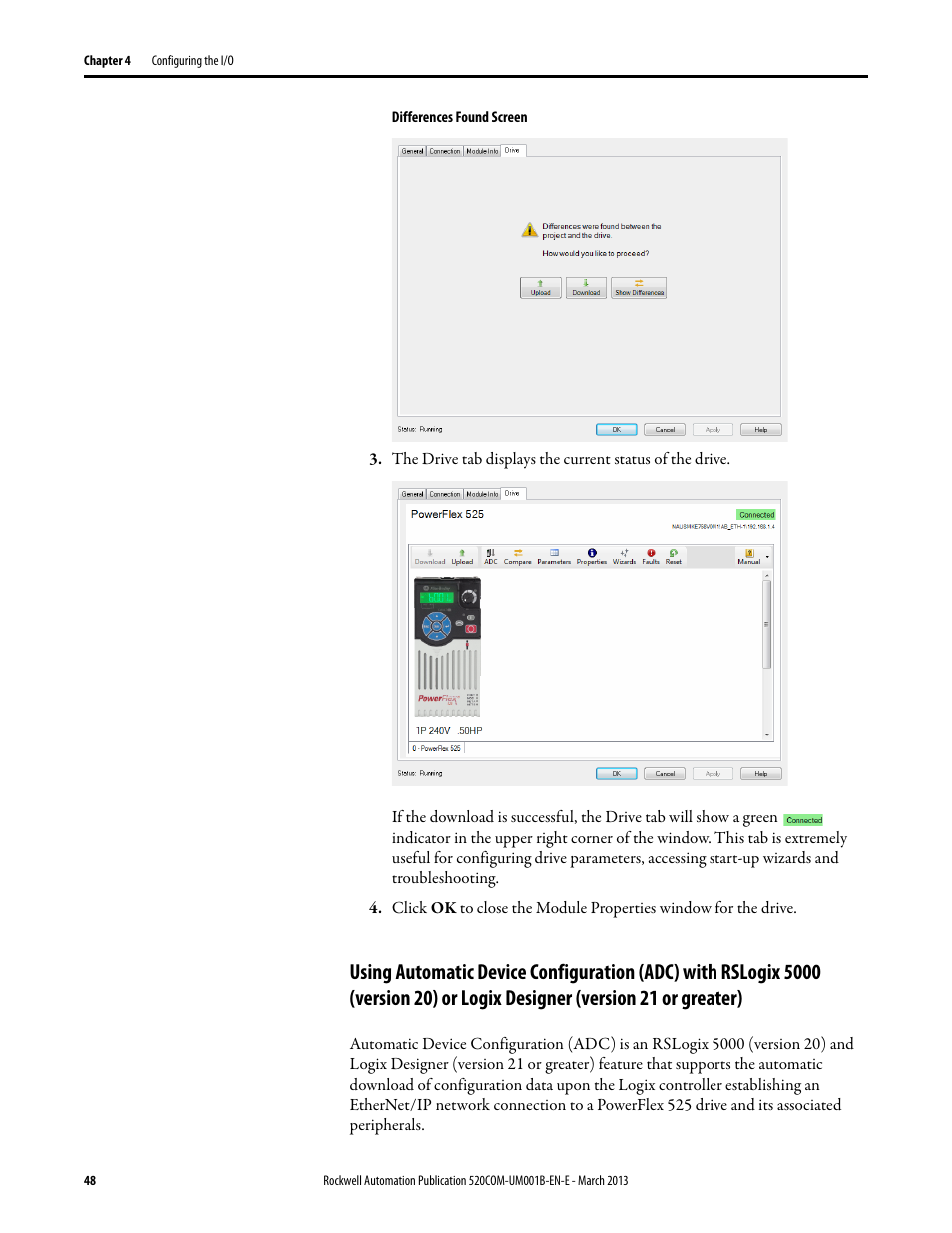 Rockwell Automation 25B PowerFlex 525 Embedded EtherNet/IP Adapter User Manual | Page 48 / 166