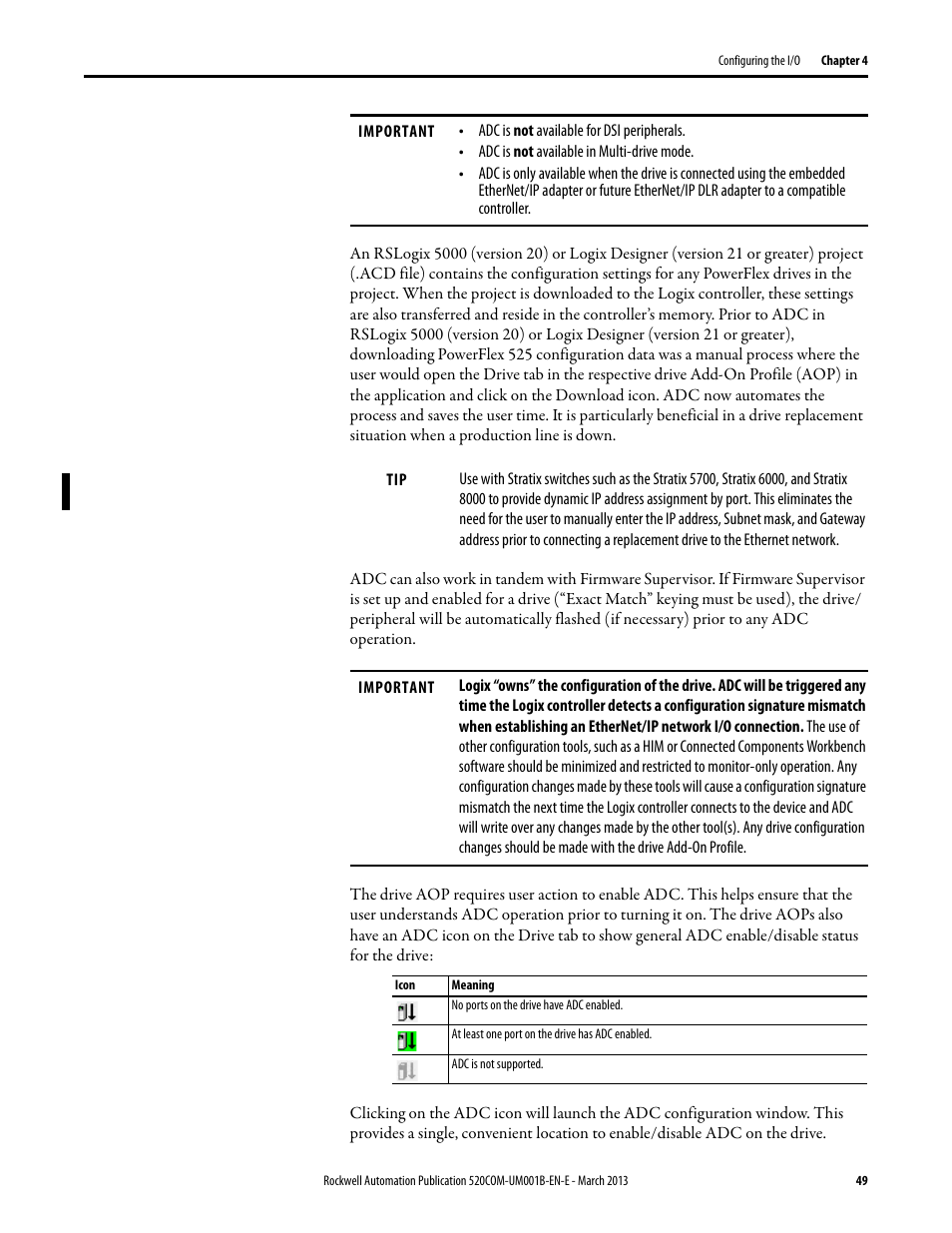 Rockwell Automation 25B PowerFlex 525 Embedded EtherNet/IP Adapter User Manual | Page 49 / 166