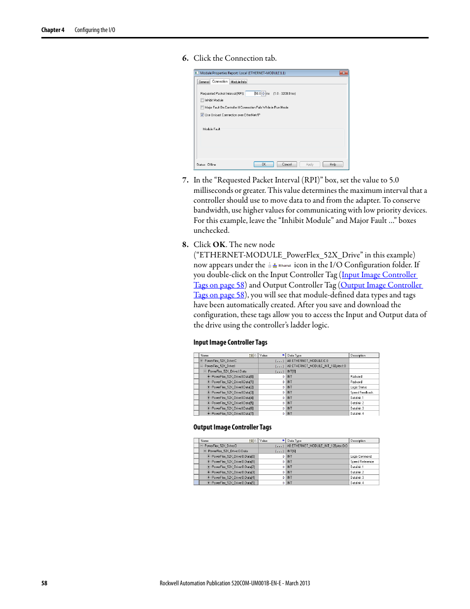 Rockwell Automation 25B PowerFlex 525 Embedded EtherNet/IP Adapter User Manual | Page 58 / 166