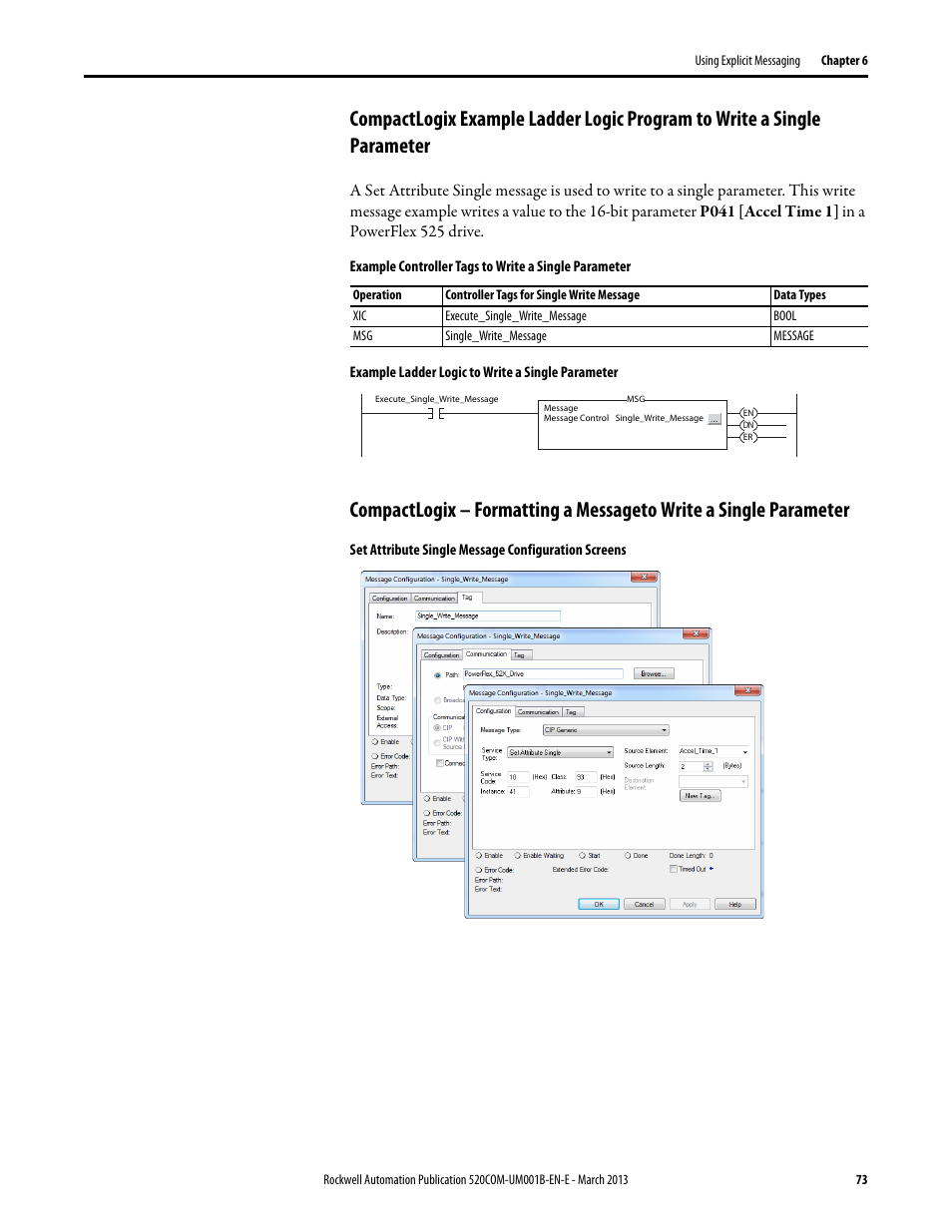 Rockwell Automation 25B PowerFlex 525 Embedded EtherNet/IP Adapter User Manual | Page 73 / 166