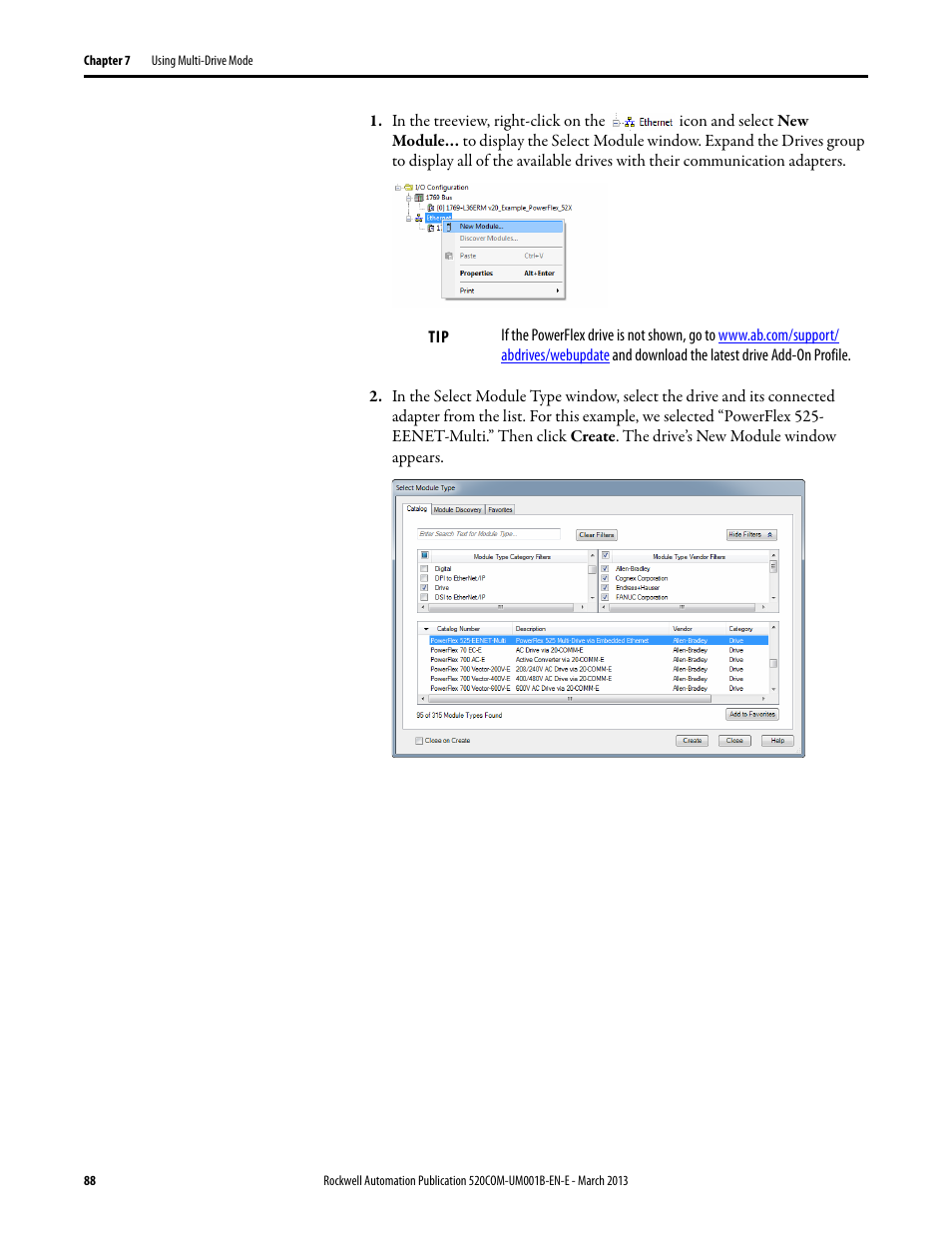 Rockwell Automation 25B PowerFlex 525 Embedded EtherNet/IP Adapter User Manual | Page 88 / 166