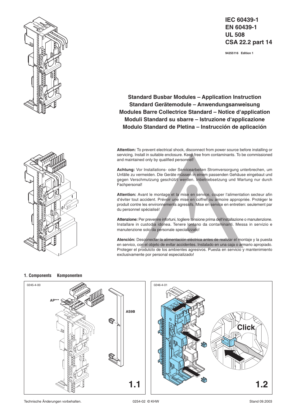 Rockwell Automation 141A Standard Busbar Modules User Manual | 2 pages
