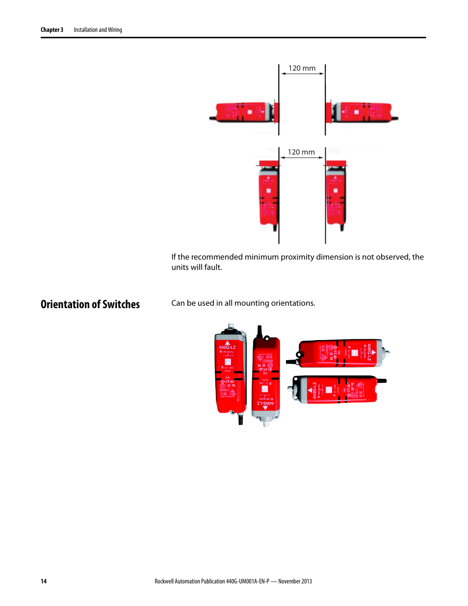 Orientation of switches | Rockwell Automation 440G-LZ Guard Locking Switch User Manual User Manual | Page 14 / 40