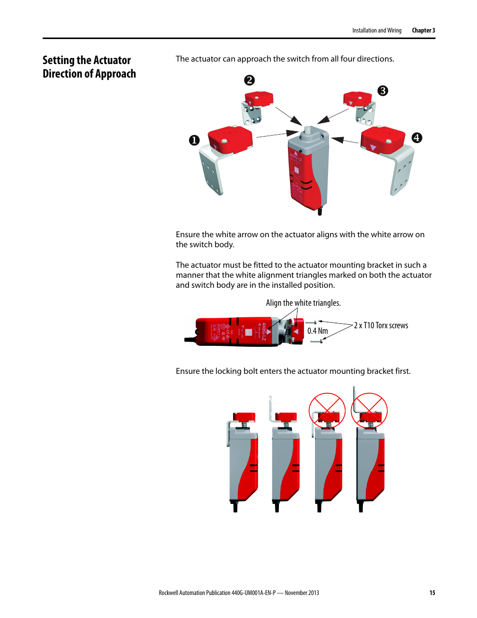 Setting the actuator direction of approach | Rockwell Automation 440G-LZ Guard Locking Switch User Manual User Manual | Page 15 / 40