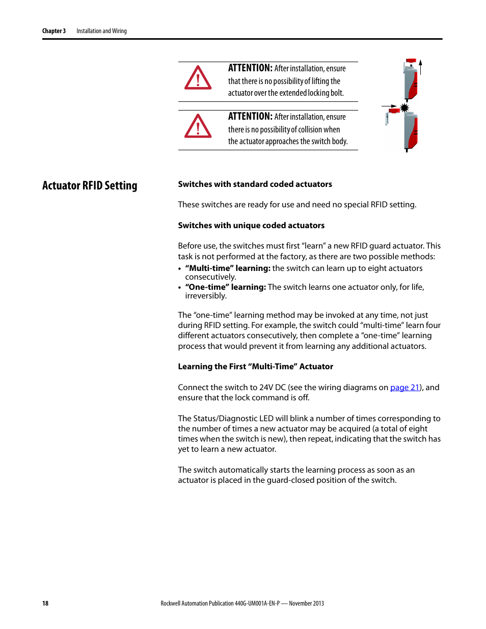 Actuator rfid setting | Rockwell Automation 440G-LZ Guard Locking Switch User Manual User Manual | Page 18 / 40