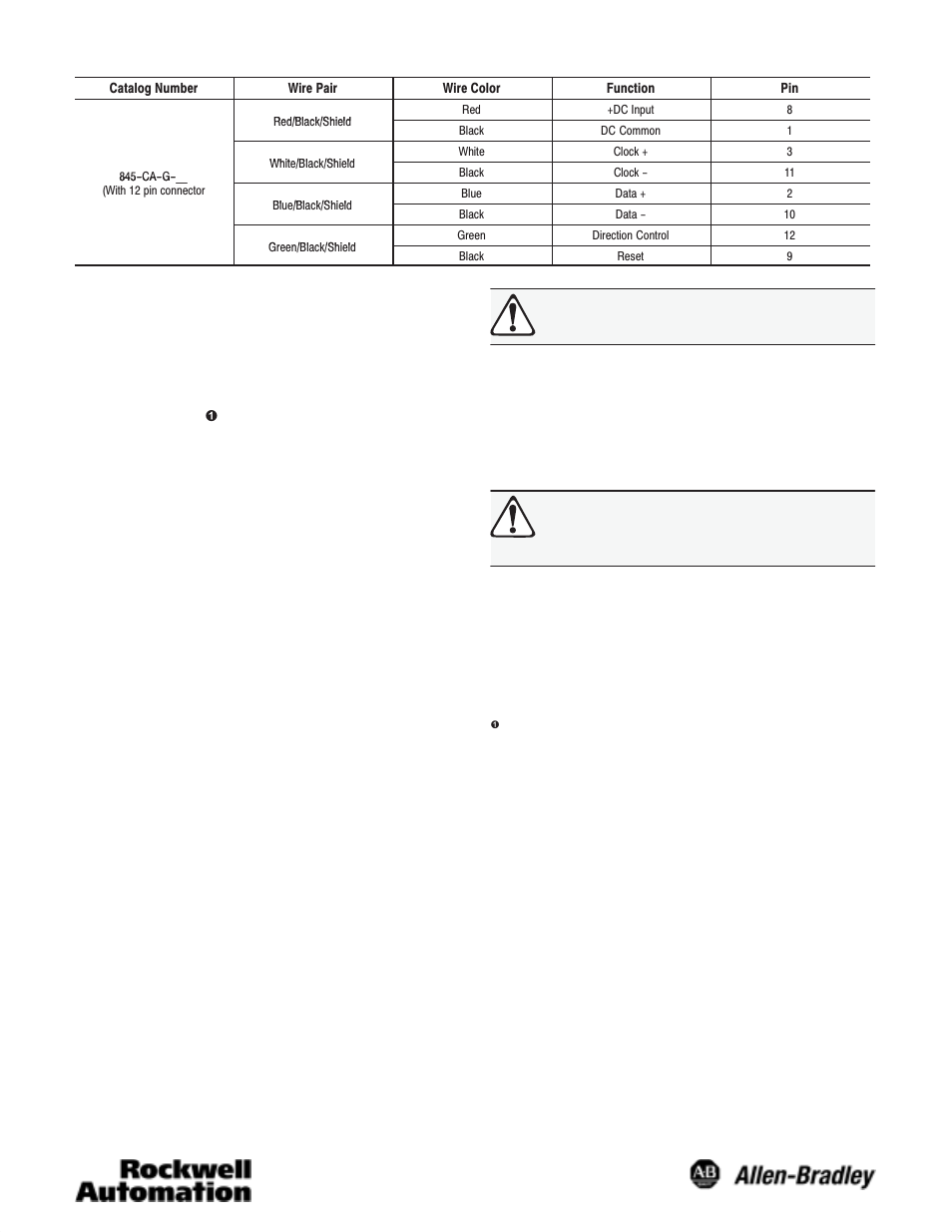 Rockwell Automation 845GM Absolute Encoder, Size 20 User Manual | Page 3 / 4