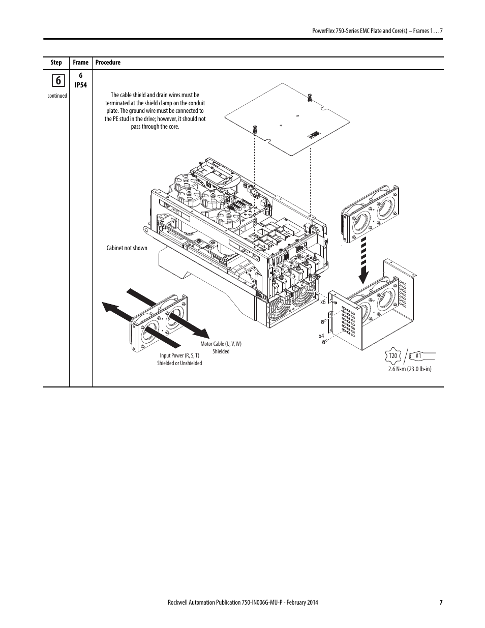 Rockwell Automation 20G PowerFlex 750-Series EMC Plate and Cores - Frames 1…7 User Manual | Page 7 / 10