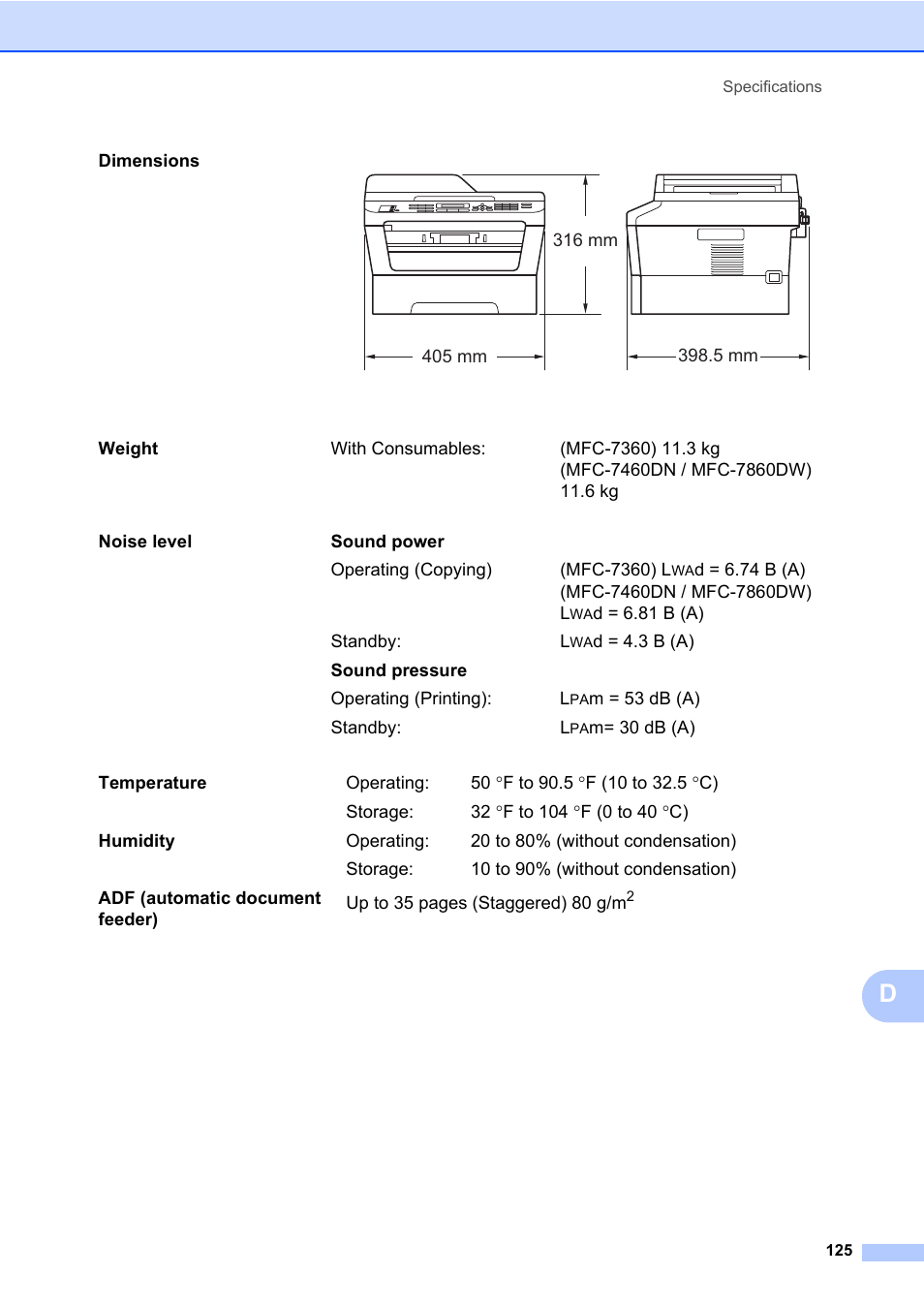 Brother MFC 7460DN User Manual | Page 135 / 151