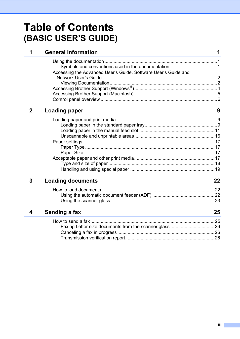 Brother MFC 7460DN User Manual | Page 5 / 151