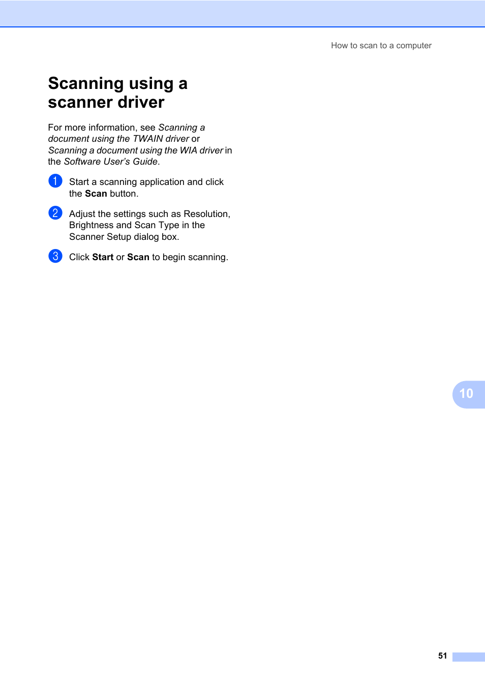 Scanning using a scanner driver | Brother MFC 7460DN User Manual | Page 61 / 151