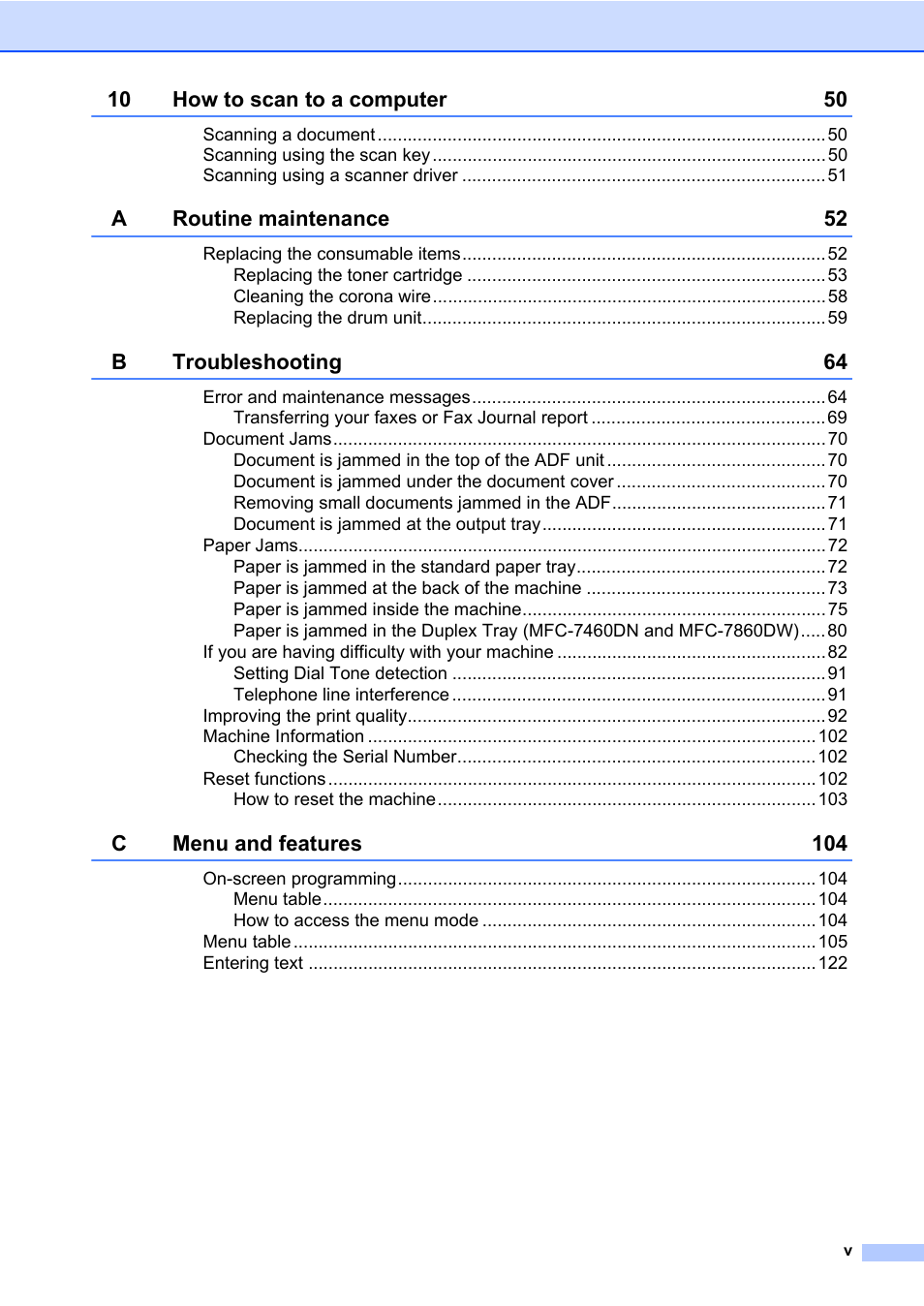 Brother MFC 7460DN User Manual | Page 7 / 151