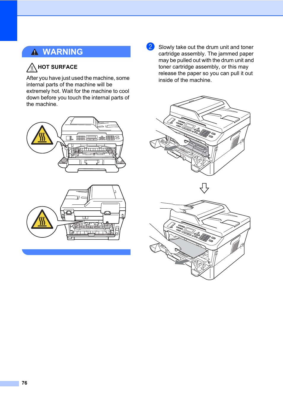 Warning | Brother MFC 7460DN User Manual | Page 86 / 151