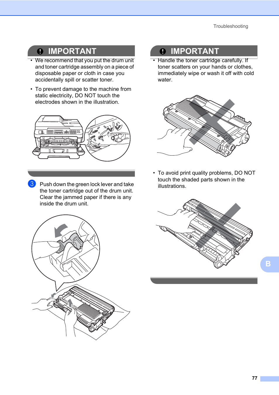 Important | Brother MFC 7460DN User Manual | Page 87 / 151