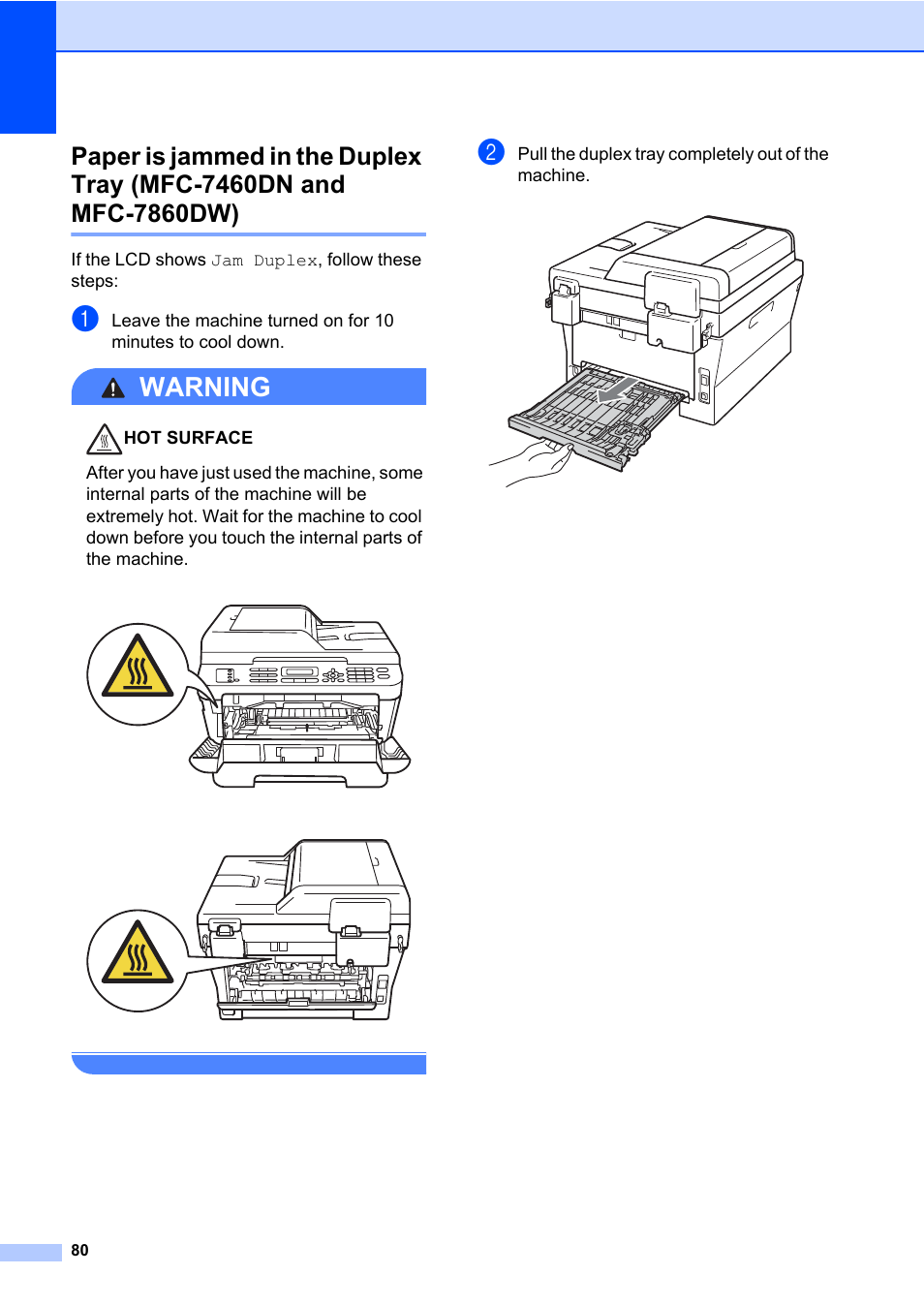 Warning | Brother MFC 7460DN User Manual | Page 90 / 151