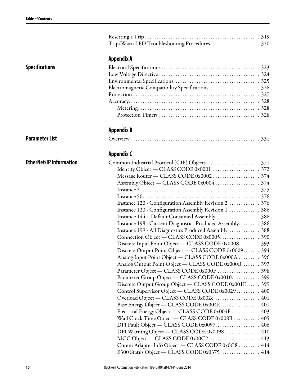 Rockwell Automation 592- E300 Overload Relay User Manual User Manual | Page 10 / 424
