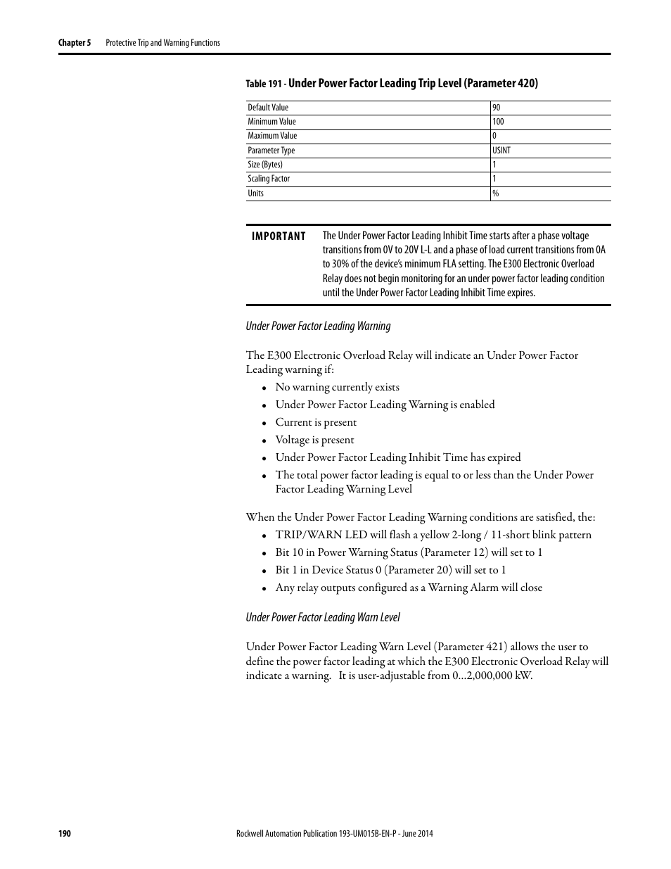 Rockwell Automation 592- E300 Overload Relay User Manual User Manual | Page 190 / 424
