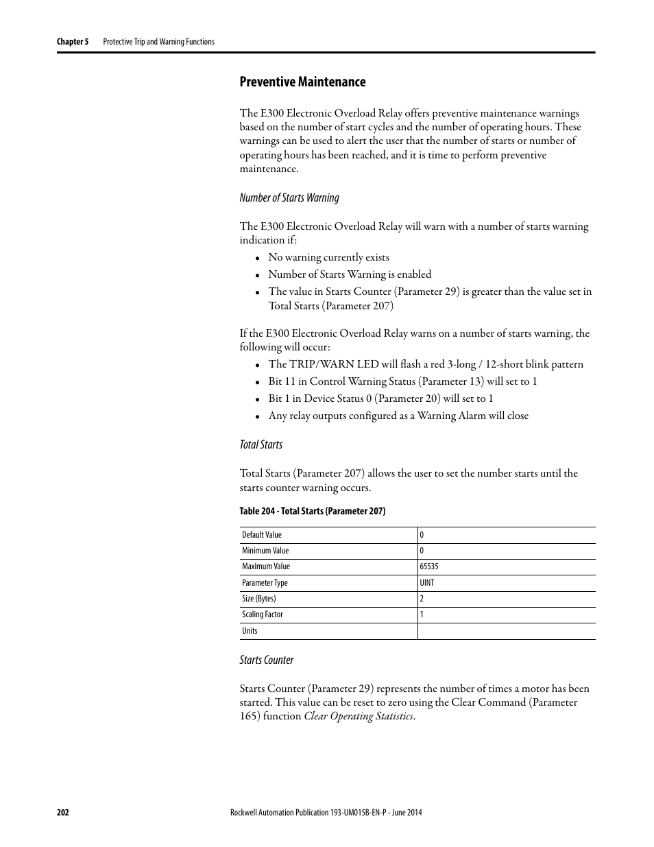 Preventive maintenance | Rockwell Automation 592- E300 Overload Relay User Manual User Manual | Page 202 / 424
