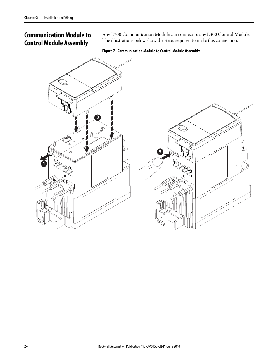 Communication module to control module assembly | Rockwell Automation 592- E300 Overload Relay User Manual User Manual | Page 24 / 424
