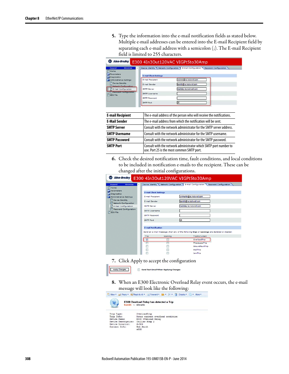 Rockwell Automation 592- E300 Overload Relay User Manual User Manual | Page 308 / 424