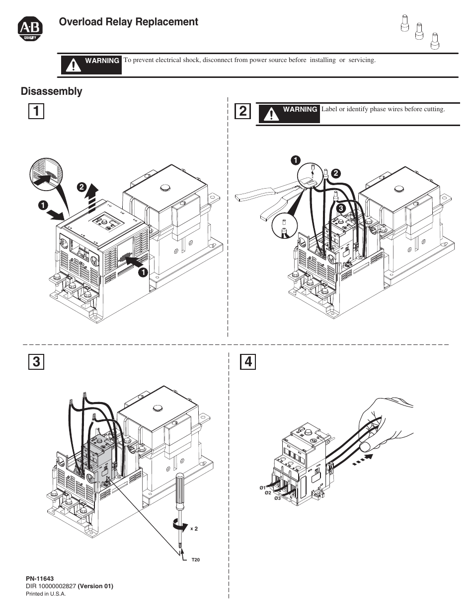 Rockwell Automation 193 Bul 193 Overload Relay Replacement User Manual | 2 pages