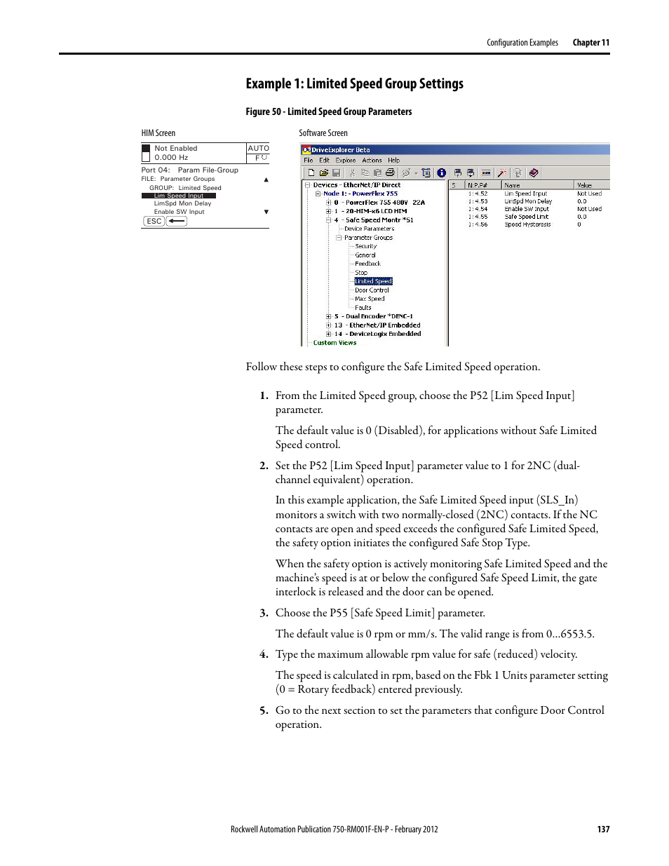 Example 1: limited speed group settings | Rockwell Automation 21G PowerFlex 750-Series AC Drives Reference Manual User Manual | Page 137 / 184